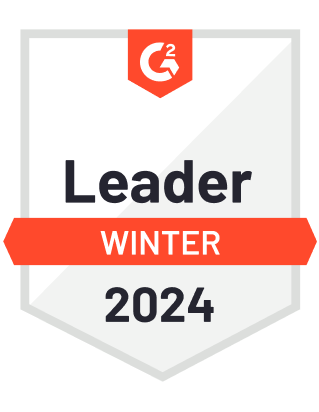 A badge that says leader winter 2024 on it.