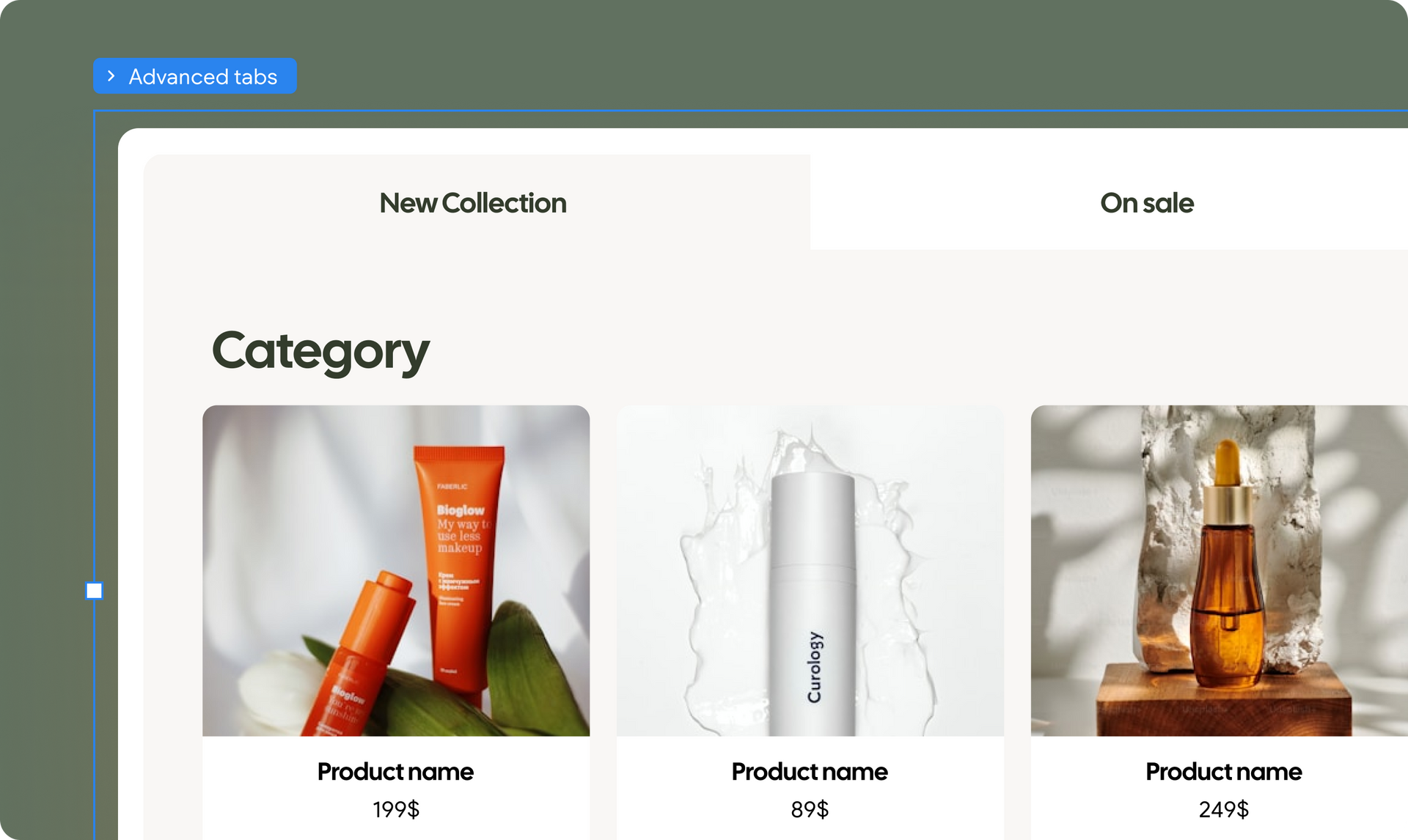 A screenshot of a website showing a category of products.