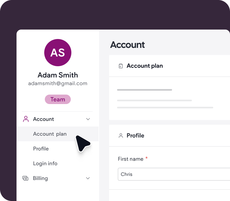 A screenshot of a person 's account on a tablet.