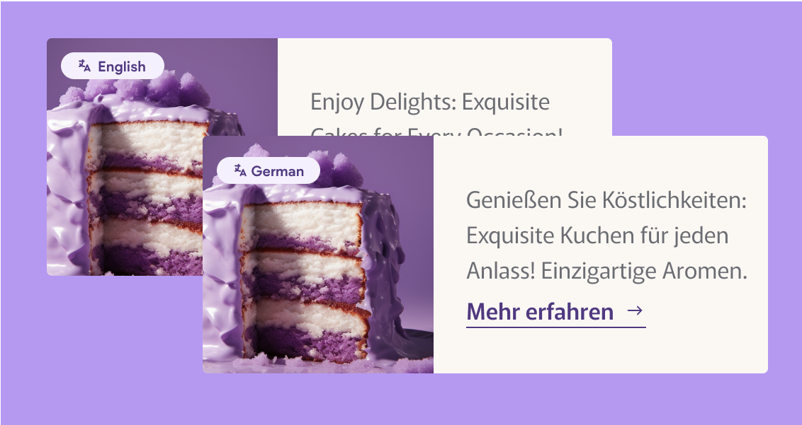 A purple cake with purple frosting is on a purple background.