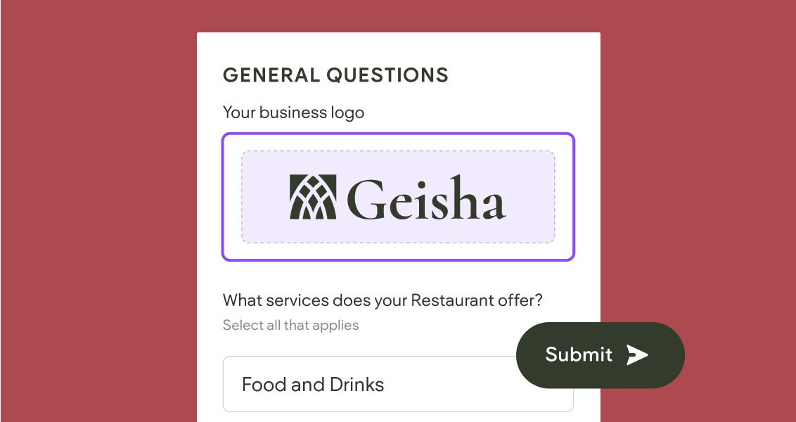 A screenshot of a website with a geisha logo on it.