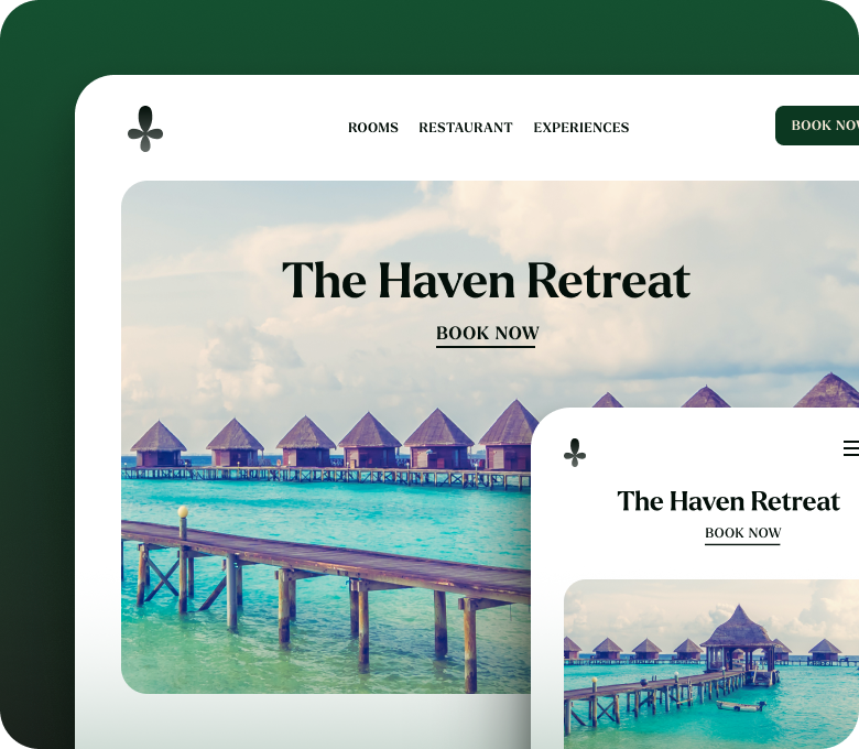 A screenshot of a website for the haven retreat