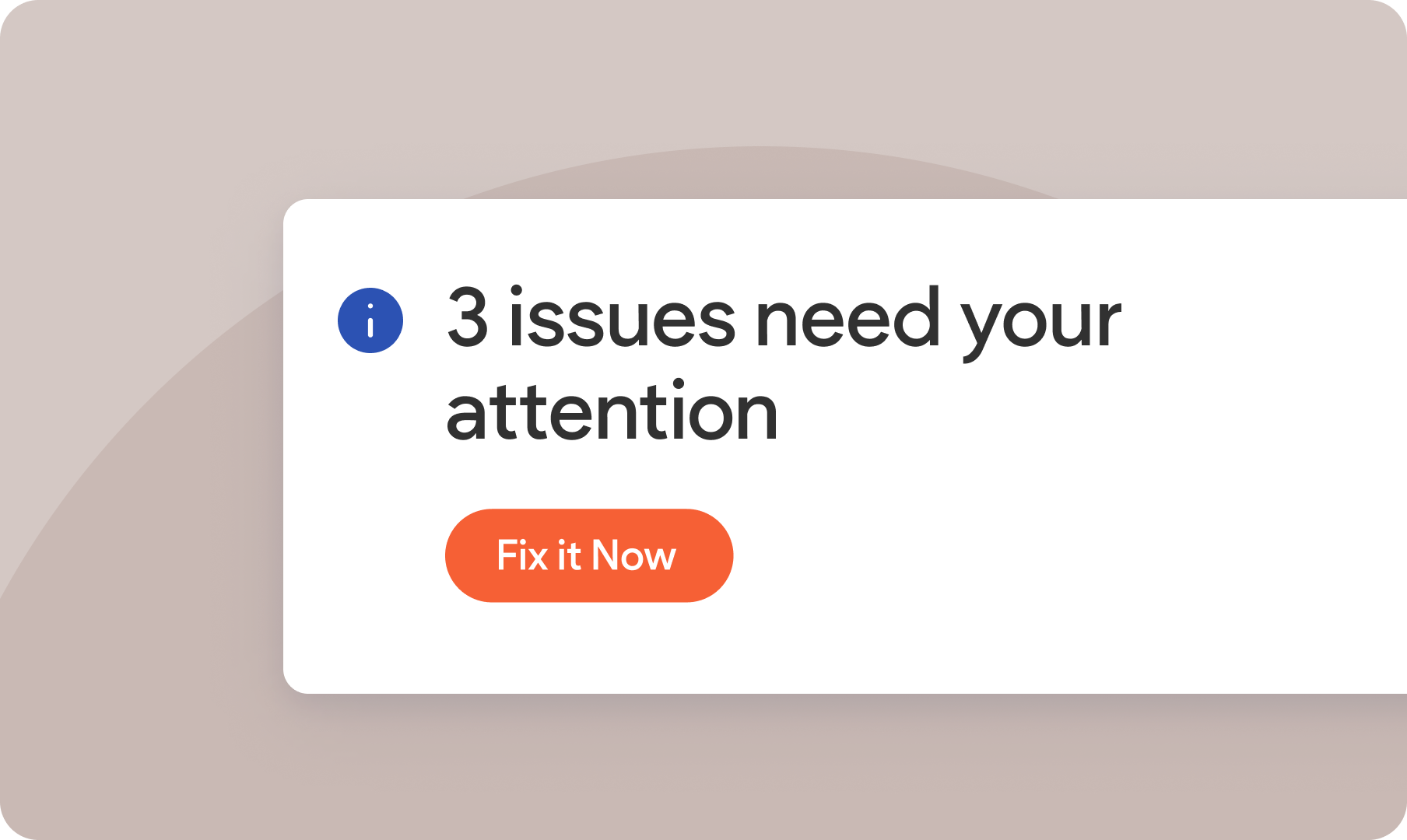 A notification that says seo notifications 3 issues need your attention