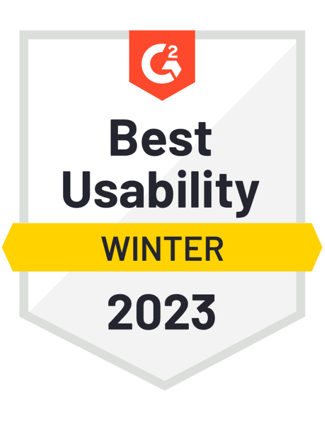 A badge that says `` best usability winter 2023 ''