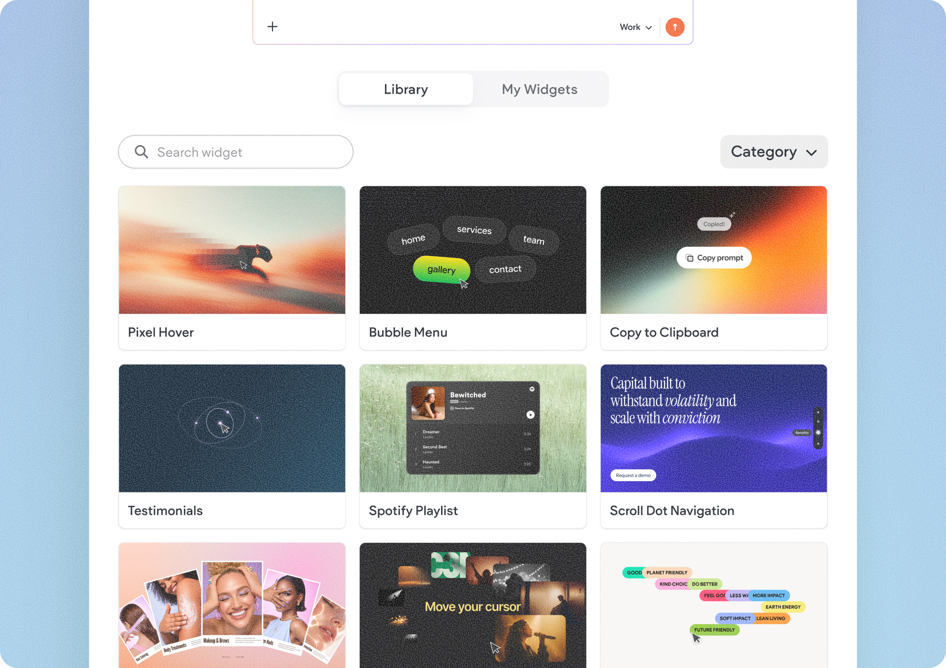 Widget Library: A Faster Way to Discover, Add & Modify Ready-Made Widgets