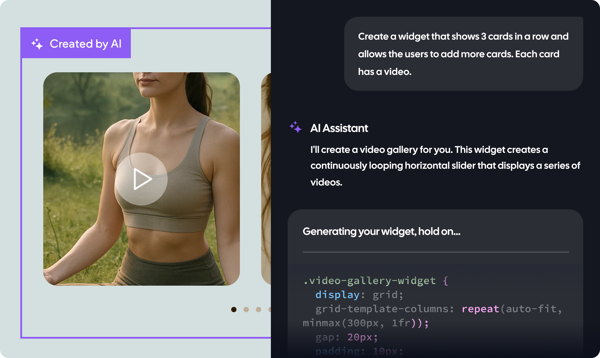 A woman in a sports bra is standing in a field