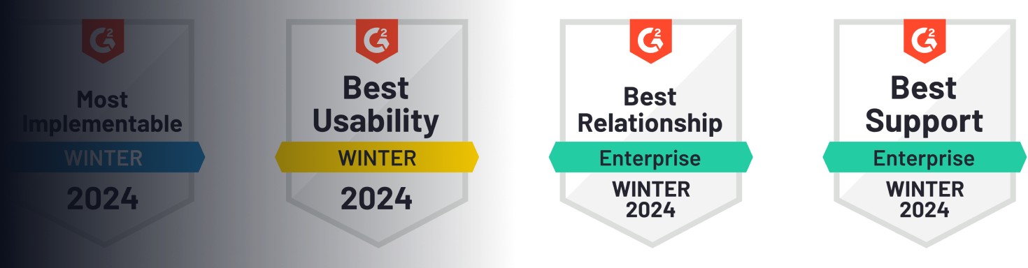 Three awards for best usability , best relationship , and best support.