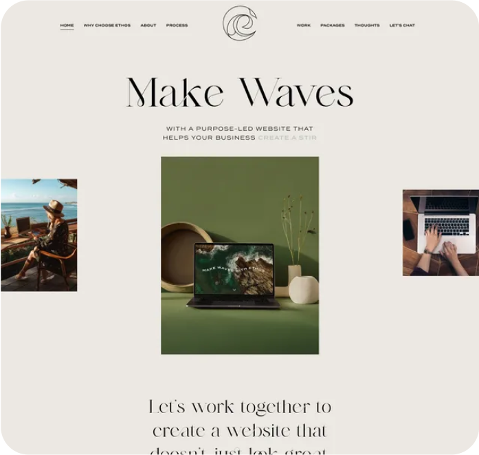 A screenshot of a website called make waves