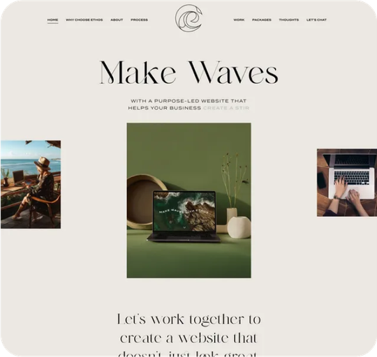 A screenshot of a website called make waves