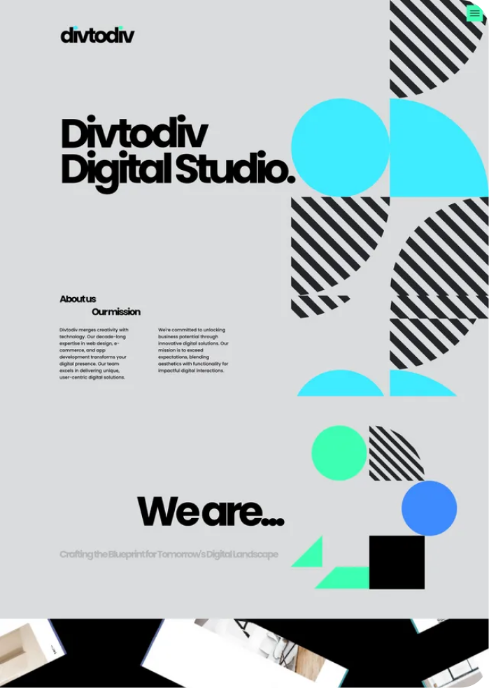 A poster for divtodiv digital studio that says we are