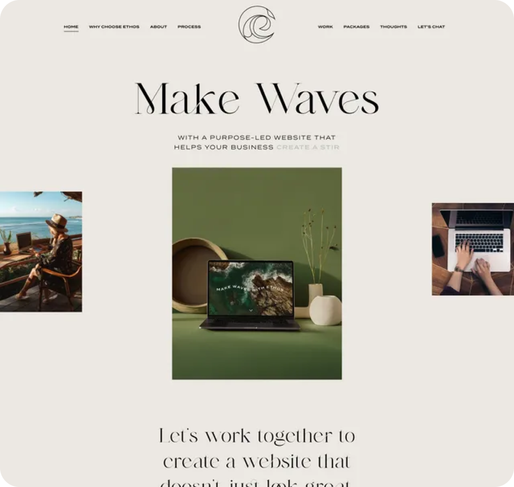 A screenshot of a website called make waves.