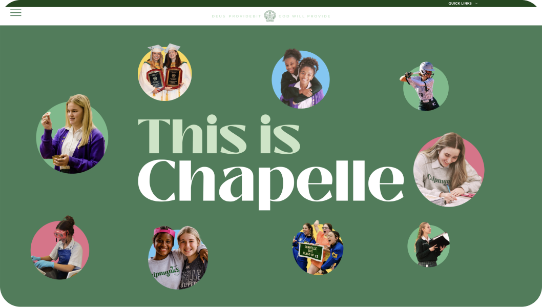 A screenshot of a website called this is chapelle.