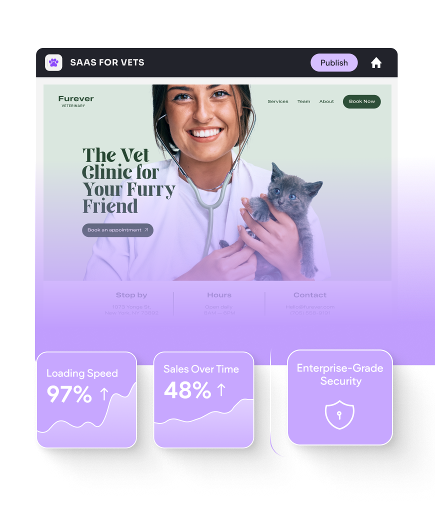 A website for a veterinary clinic for furry friends