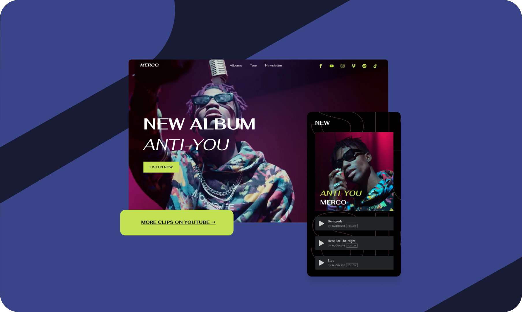 New music artist template by Duda