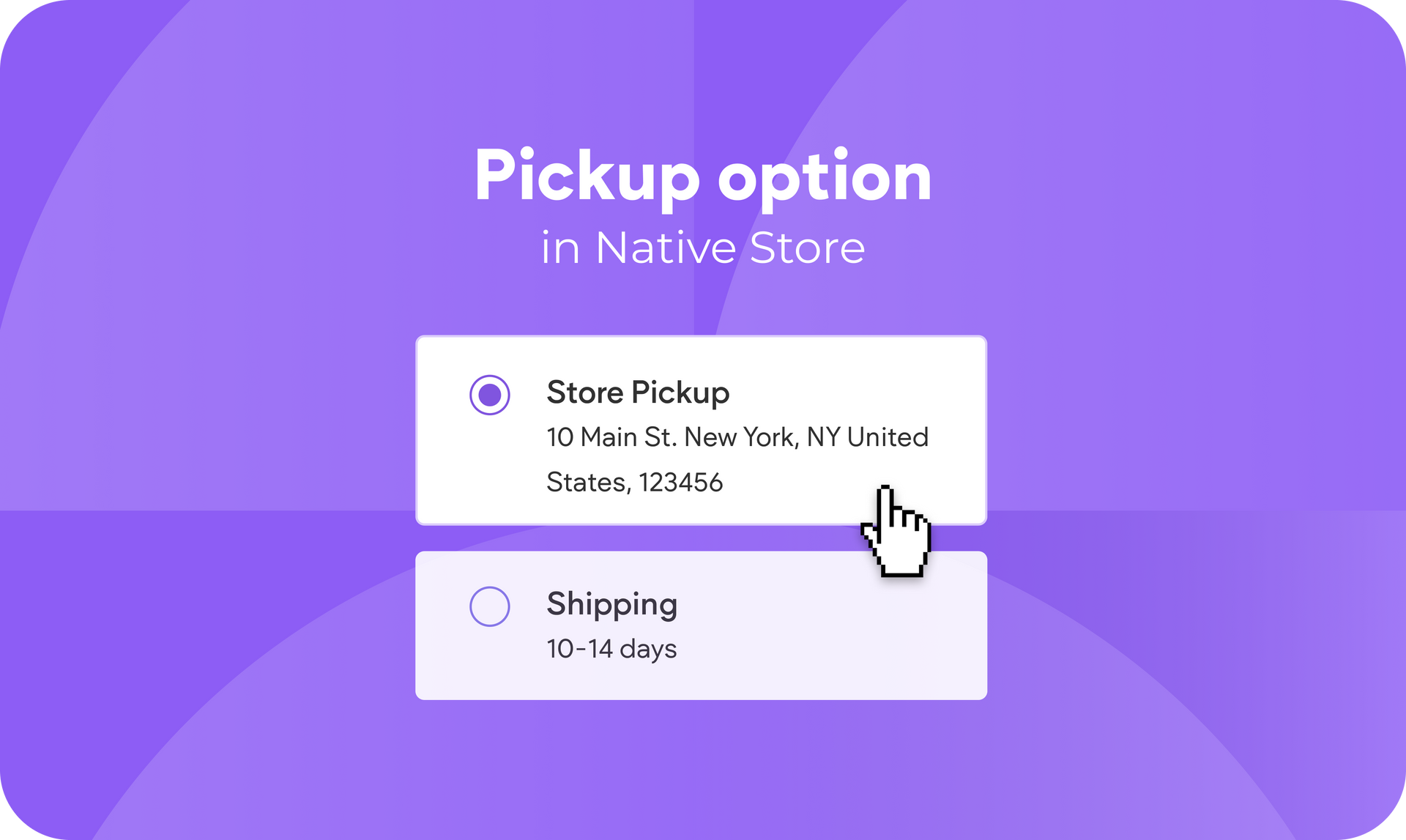 A screenshot of a pickup option in native store.