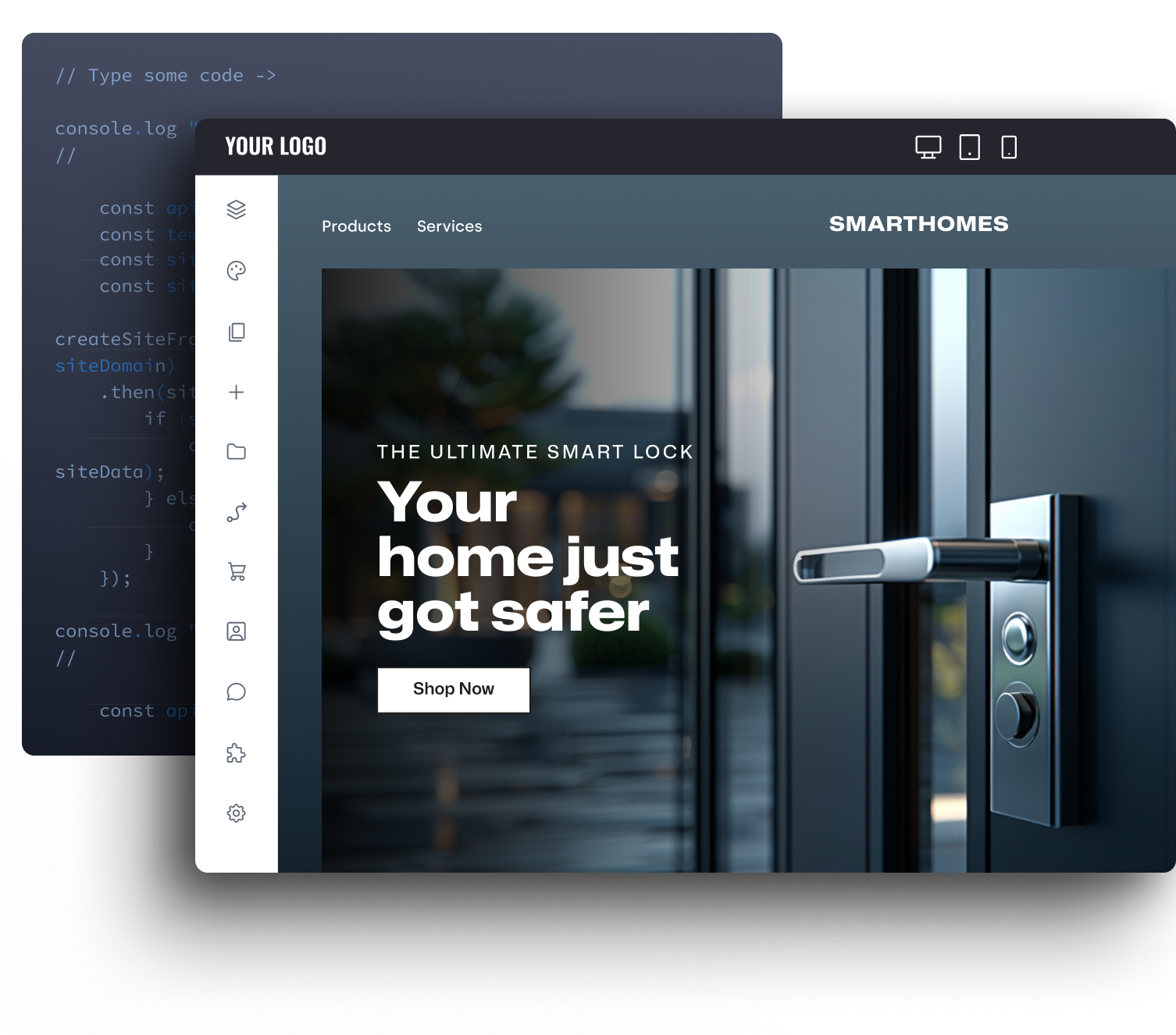 A screenshot of a website that says your home just got safer
