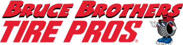 a logo for bruce brothers tire pros with a picture of a tire