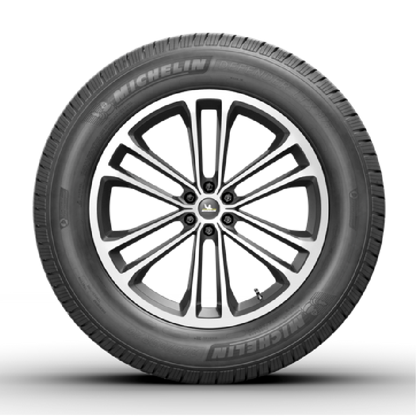 a michelin tire is shown on a white background