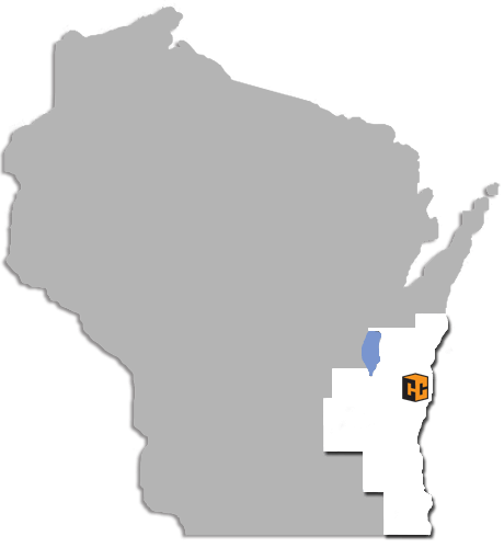 Map Of Service Areas — Oostburg, WI — Custom Craft Roofing & Construction LLC