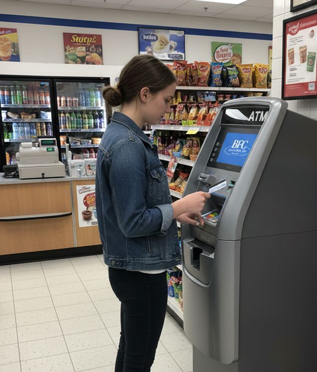 ATM placement inside a Missouri convenience store providing convenient cash access for customers
