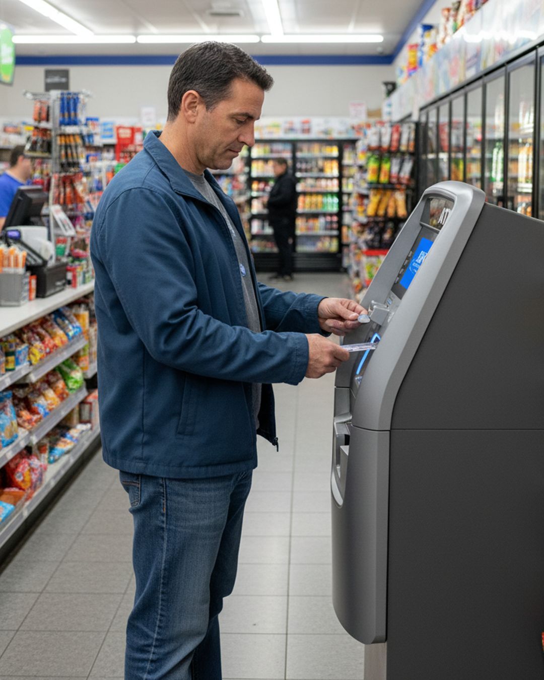 ATM placement inside a Springfield Illinois convenience store providing convenient cash access for customers