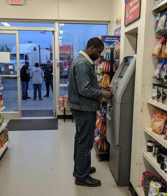 ATM placement inside a St. Joseph, Missouri convenience store providing convenient cash access for customers