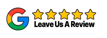 Google review graphic with five gold stars and 