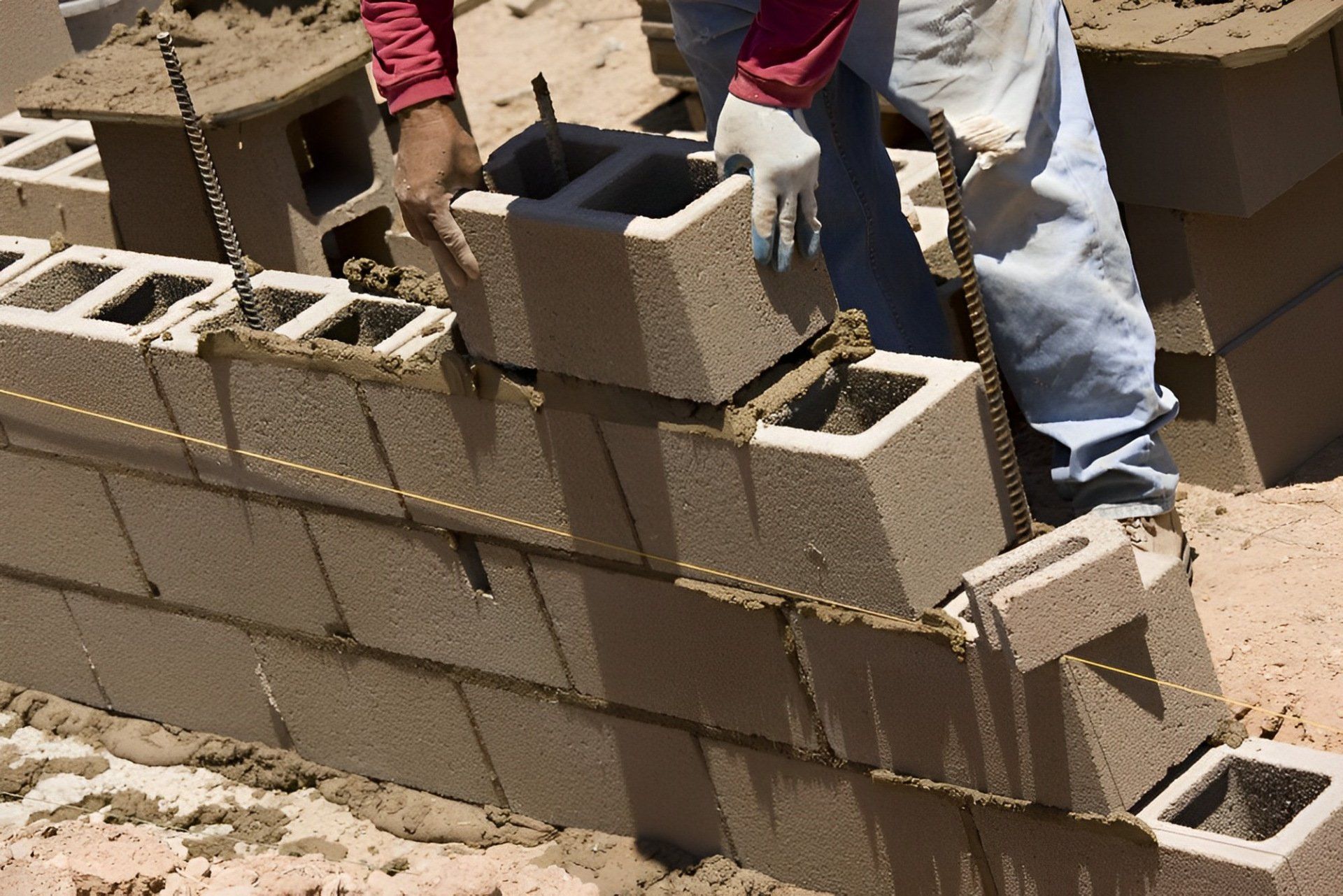 Worker Building Blocks Wall — Home Builder in Bathurst, NSW