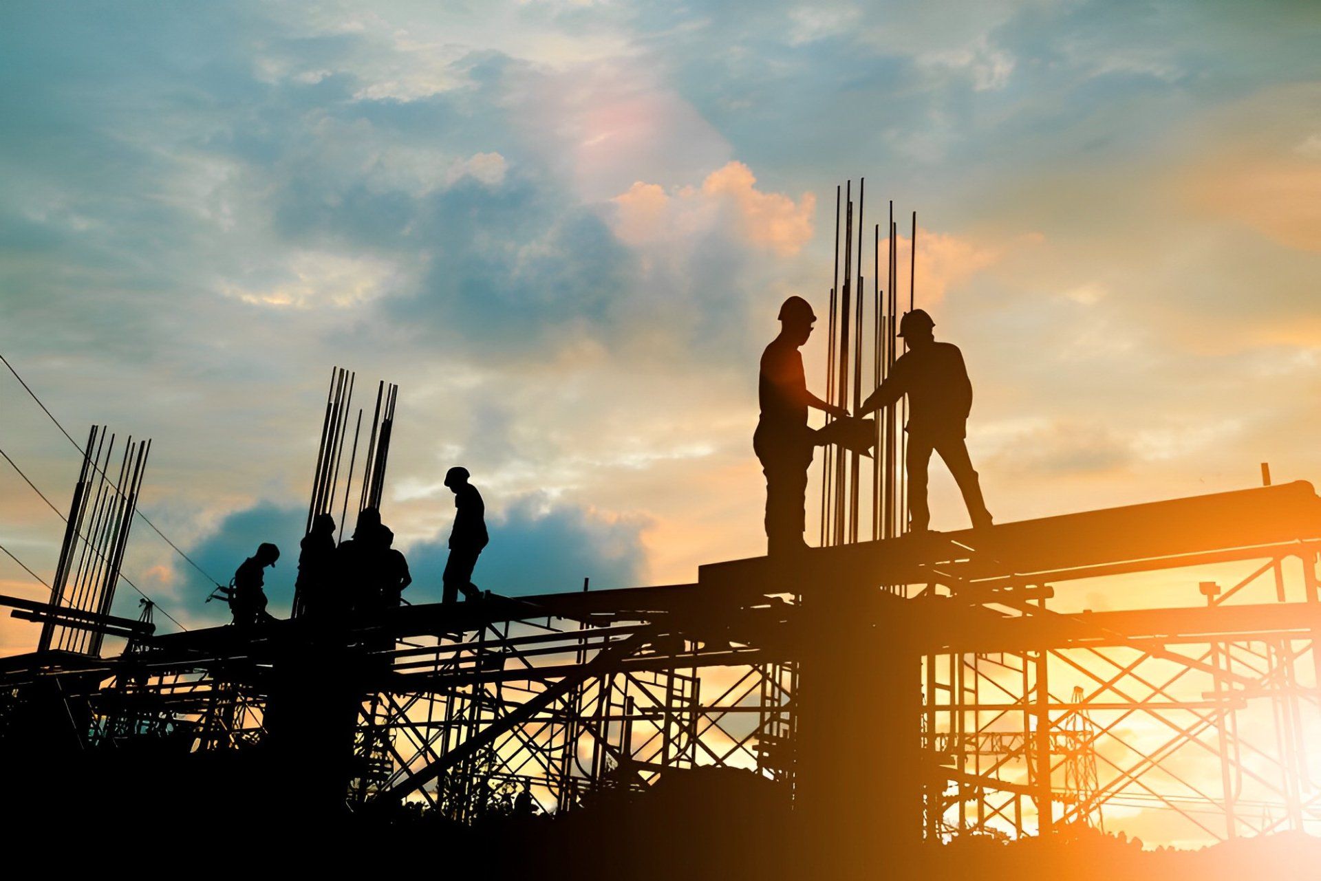Silhouette Of Construction Team Working At Site — Builders in Bathurst, NSW