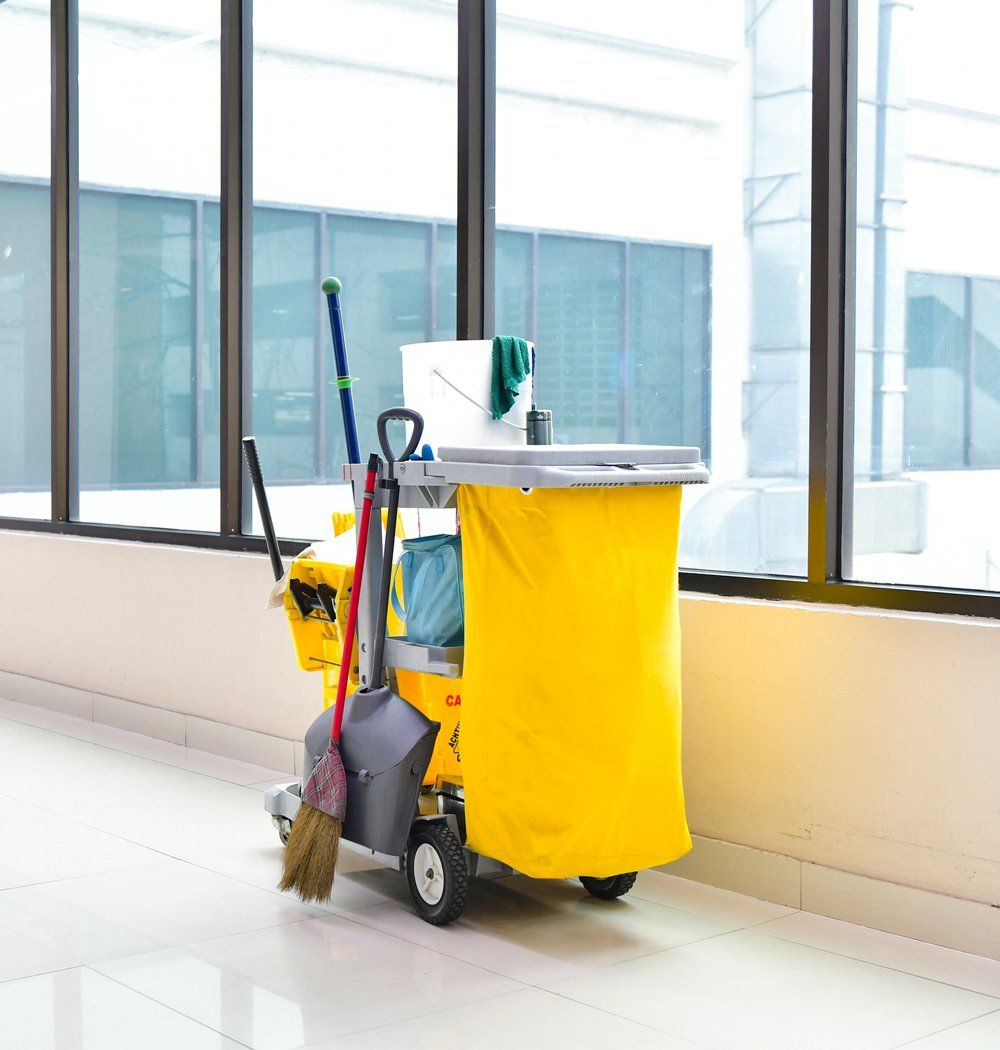 Cleaning Tools Cart — Adelaide, SA — Super Carlo's Cleaning Services