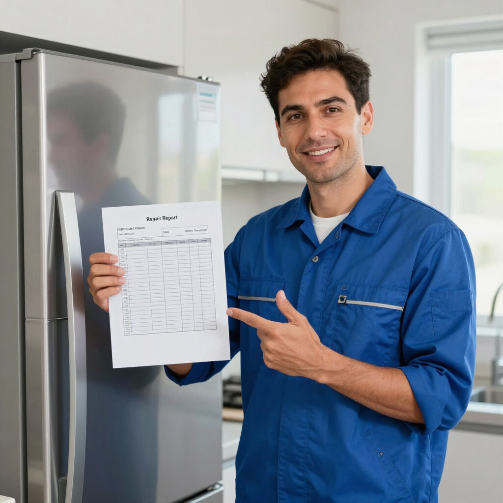 Técnico con reporte de servicio