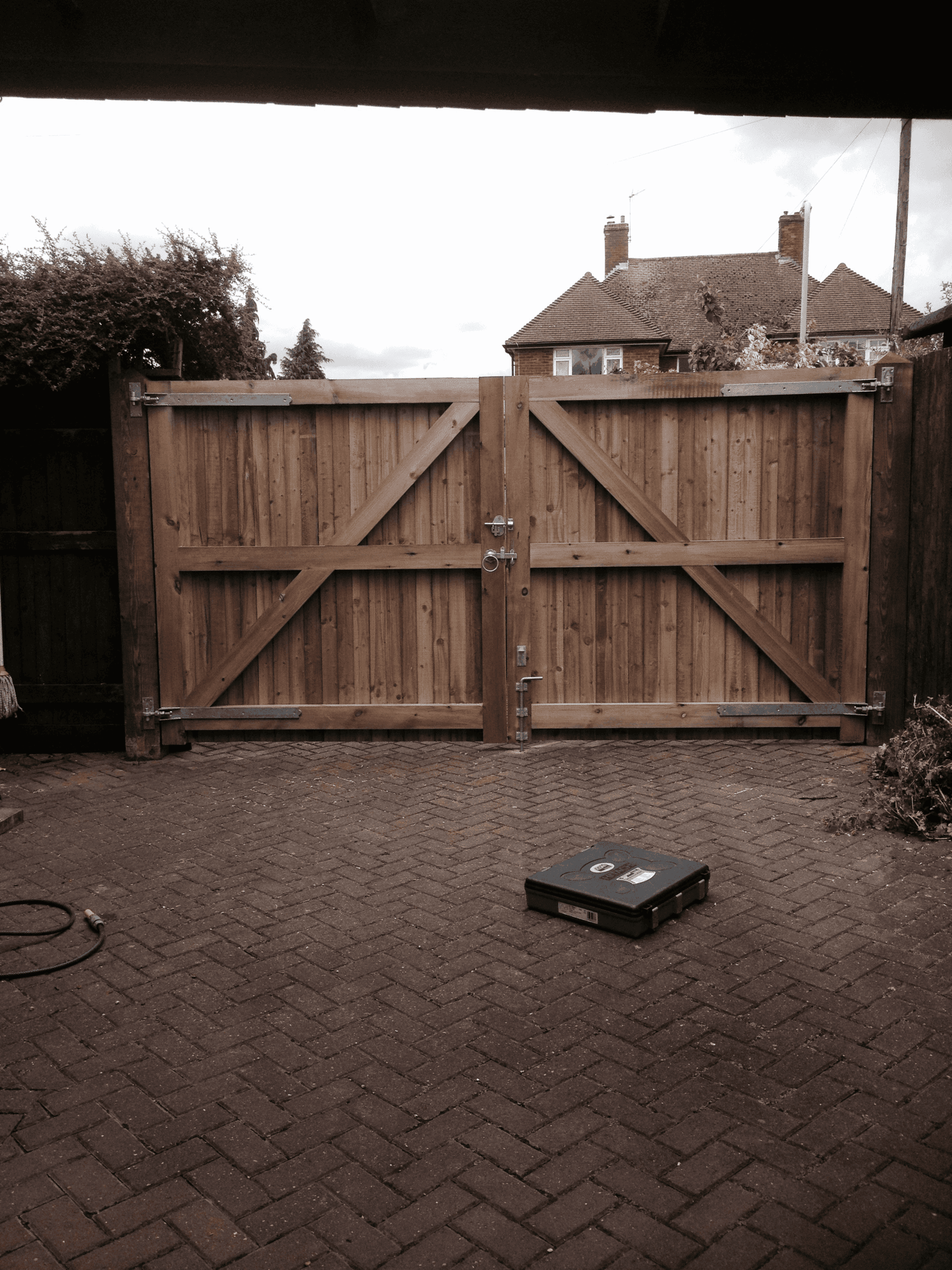 wooden palisade fence