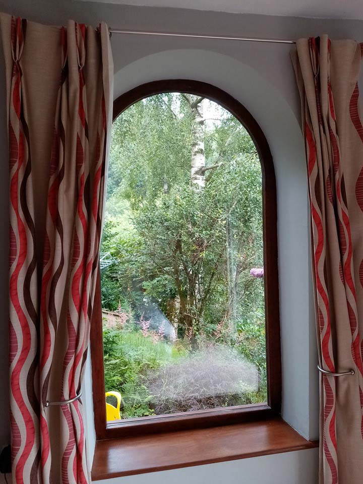 view from the arch shape window