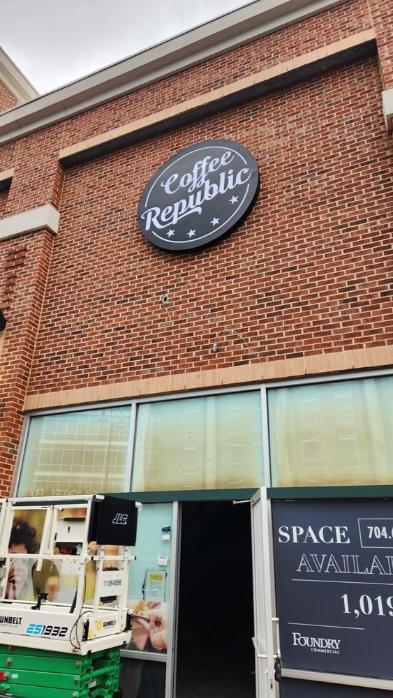 Commercial design build contractor preparing tenant space for interior remodeling at Coffee Republic.