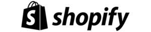 The black Shopify logo, consisting of a shopping bag icon with a stylized letter S and the company name in bold text.