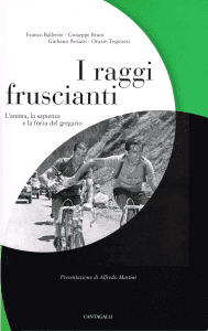Un libro intitolato i raggi fruscianti ha due uomini in bicicletta sulla copertina