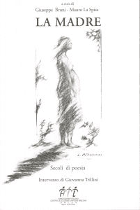 Un disegno in bianco e nero di una donna intitolato la madre