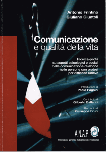 A book titled comunicazione e qualita della vita