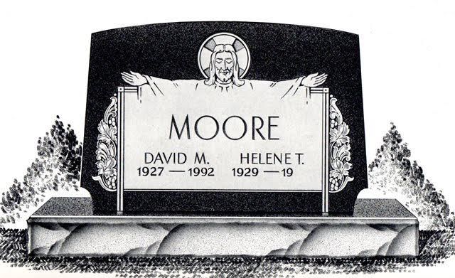 headstone design sketch with engraved jesus