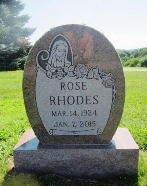 pink granite headstone