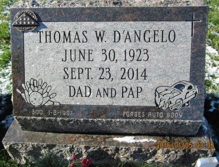 engraved slanted memorial