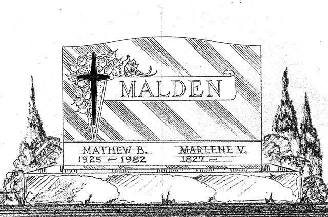 memorial design sketch with engraved cross