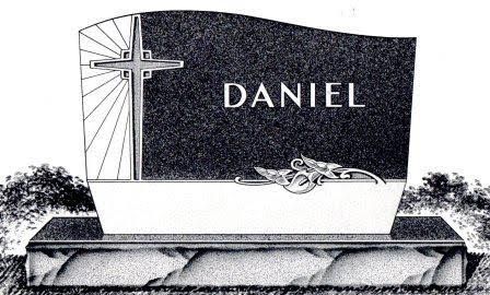 headstone design sketch with engraved cross