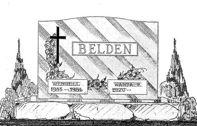 double headstone design sketch