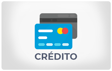 Un icono que muestra dos tarjetas de crédito superpuestas y la palabra 