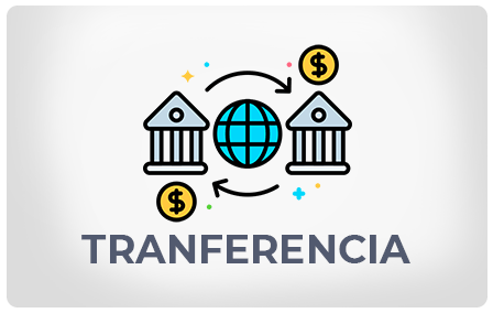 Un icono que muestra dos edificios bancarios intercambiando dinero a través de un globo