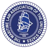 The logo for the maritime law association of the united states