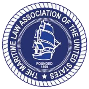 The logo for the maritime law association of the united states