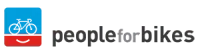 A logo for people for bikes with a bicycle on it