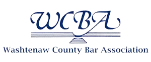 The logo for the washtenaw county bar association